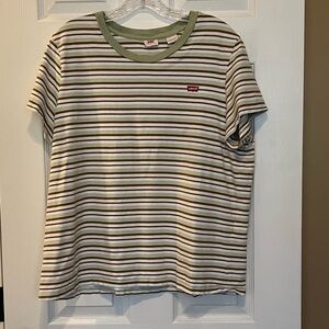 Levi's Women's Striped Crew Neck T-Shirt Short Sleeve Size XXL